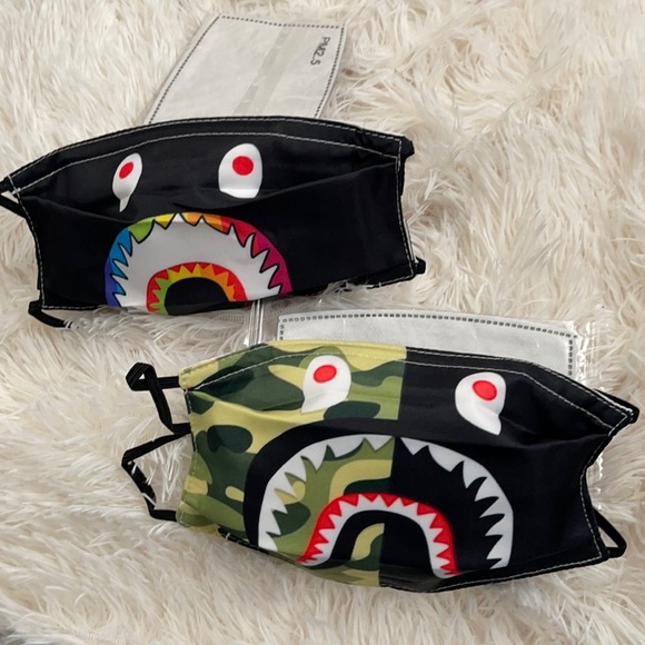 New set/2 Shark face kid’s face masks - Picture 1 of 4